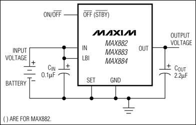 MAX882，MAX883，MAX884：典型工作電路