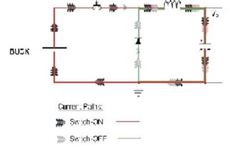 圖2：簡化的開關(guān)電源電路圖。