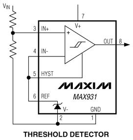 MAX931，MAX932，MAX933，MAX934：典型工作電路