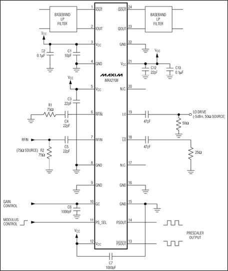 MAX2108:典型工作電路