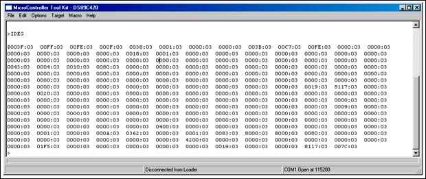 圖6. 如果MAXQ7665配置正確，寄存器映射應(yīng)該以Module 0，Register 0開(kāi)始。