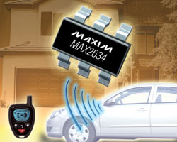 LNA for RKE or tire pressure monitoring draws a mere 2.5mA of current.