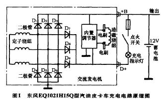 東風(fēng)eq1021h15q型汽油皮卡車(chē)充電電路