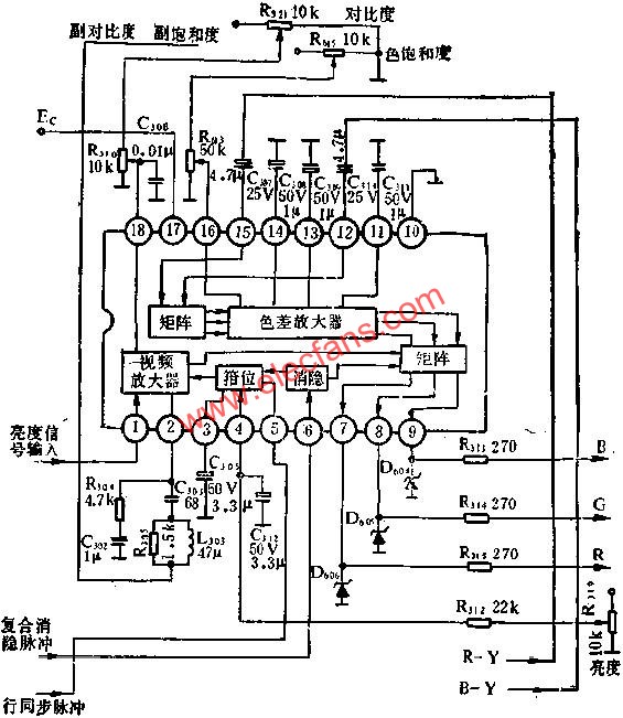 BJ5612方框圖和外圍電路圖  m.sdkjxy.cn
