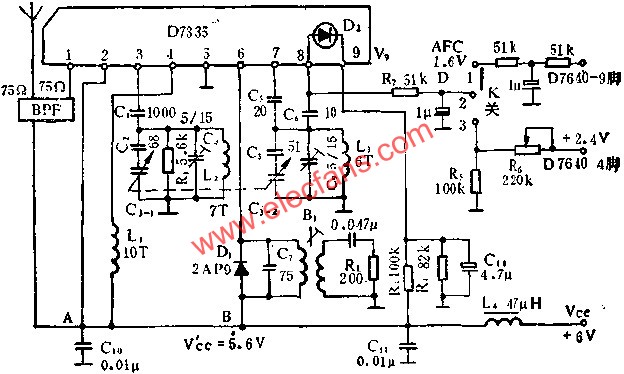 D7335調(diào)頻高頻調(diào)諧器電路的應(yīng)用  m.sdkjxy.cn