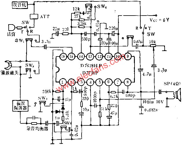 D7628HP/D7738P單片錄音、放音機(jī)電路的應(yīng)用  m.sdkjxy.cn