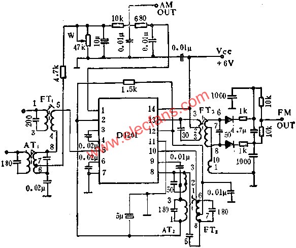 D1201調(diào)頻/調(diào)幅中頻放大電路的應(yīng)用  m.sdkjxy.cn