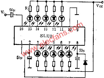 SL320雙路五位LED電平顯示驅(qū)動(dòng)電路的應(yīng)用  m.sdkjxy.cn