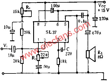 SL37音頻功率放大電路的應用  m.sdkjxy.cn