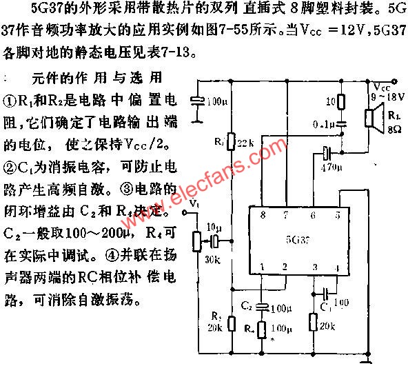 5G37音頻功率放大電路的應(yīng)用  m.sdkjxy.cn