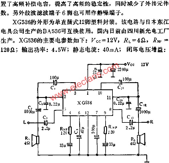 XG536雙音頻功率放大電路的應(yīng)用  m.sdkjxy.cn