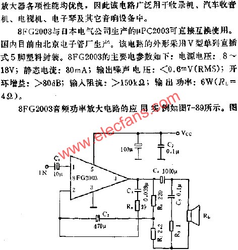 8FG2003音頻功率放大電路的應(yīng)用  m.sdkjxy.cn