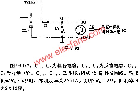 XG4440收音機集成電路靜噪音接入圖  m.sdkjxy.cn