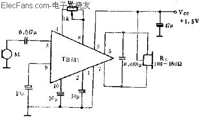 TB531單端輸入,雙端輸出的應(yīng)用電路  m.sdkjxy.cn