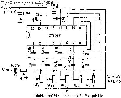 D7796P裝置五頻段圖示均衡電路應(yīng)用  m.sdkjxy.cn