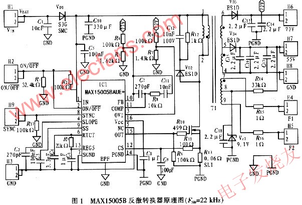 MAX15005B配置為反激架構(gòu) m.sdkjxy.cn