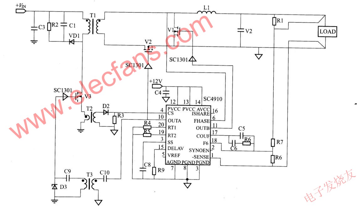 SC4910控制二次側同步整流電路 m.sdkjxy.cn