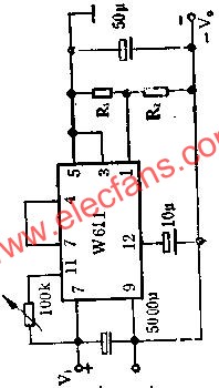 W611做負(fù)電源應(yīng)用線路圖  m.sdkjxy.cn