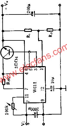 W611擴(kuò)大電流的應(yīng)用線路圖  m.sdkjxy.cn