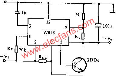 W616負(fù)電壓輸出應(yīng)用線路圖  m.sdkjxy.cn