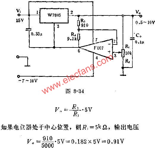 0.5~10V可調(diào)電壓應(yīng)用線路圖  m.sdkjxy.cn