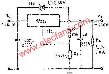 用W317提高輸出電壓應(yīng)用線路圖  m.sdkjxy.cn