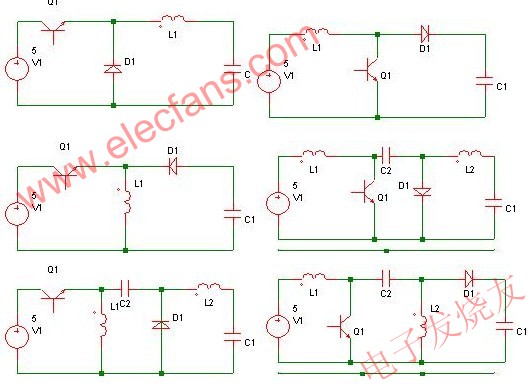依次為buck,boost,buck-boost,cuk,zeta,sepic變換器 m.sdkjxy.cn