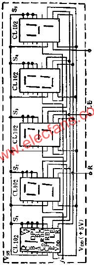 CL102進(jìn)制計(jì)數(shù)顯示器組成的五位數(shù)碼顯示器線圖  m.sdkjxy.cn