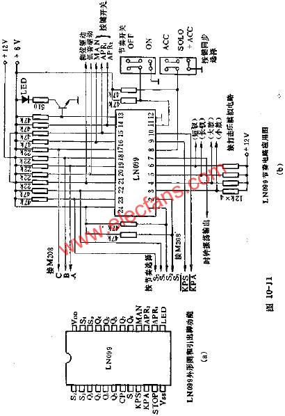 LN099外形圖和各腳功能與應(yīng)用電路圖  m.sdkjxy.cn