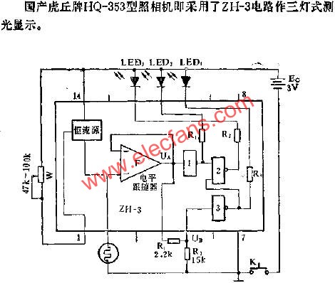ZH-3照相機(jī)集成電路的應(yīng)用電路圖  m.sdkjxy.cn