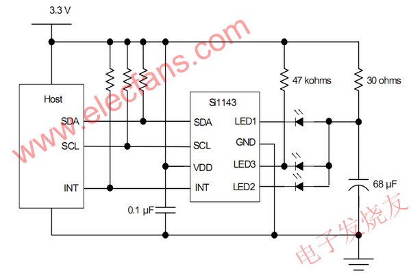 Si1143的應(yīng)用原理圖 m.sdkjxy.cn