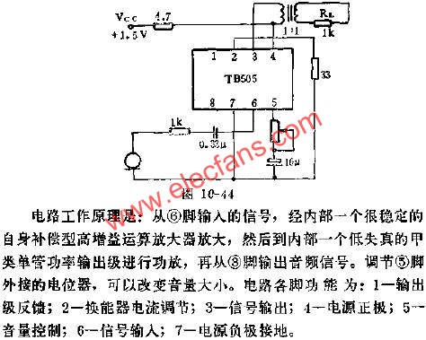 TB505助聽器電路的應(yīng)用電路圖  m.sdkjxy.cn