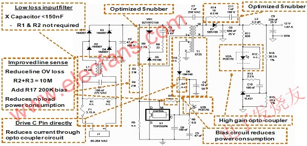 用Power Integrations的TOPSwitch-HX優(yōu)化過的開關(guān)電源 m.sdkjxy.cn