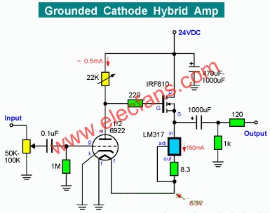 膽石混合耳機(jī)放大器電路圖  m.sdkjxy.cn