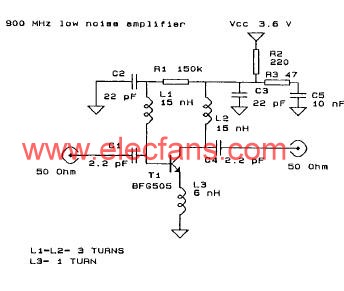 900MHZ低噪聲放大器電路 m.sdkjxy.cn