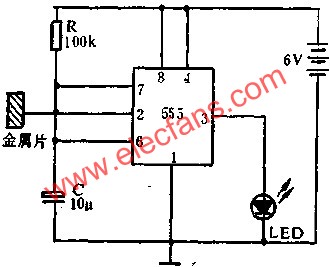 555電路組成自動(dòng)控制燈電路圖 m.sdkjxy.cn