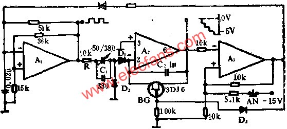 運算放大器組成階梯波發(fā)生器電路圖  m.sdkjxy.cn