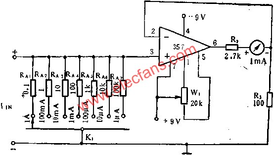 DC電流表電路圖  m.sdkjxy.cn