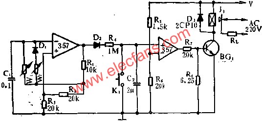 SF357運(yùn)放組成的定時(shí)器電路圖  m.sdkjxy.cn