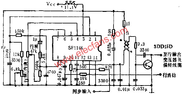 SF1166行掃描電路的應(yīng)用電路圖  m.sdkjxy.cn