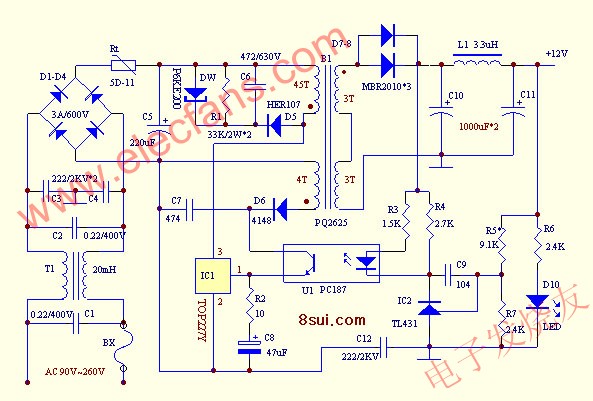 TOP系列電源制作原理圖 m.sdkjxy.cn