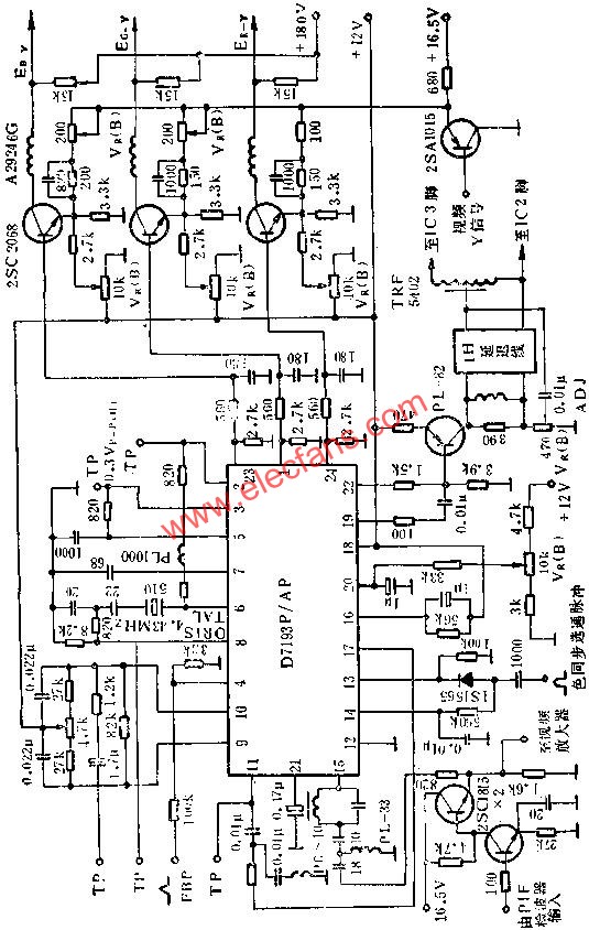 D7193P/AP色信號解碼電路的應用電路圖  m.sdkjxy.cn