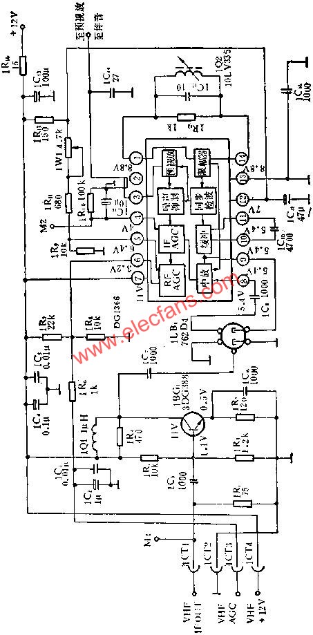 DC1366圖象中放集成電路的應(yīng)用電路圖  m.sdkjxy.cn