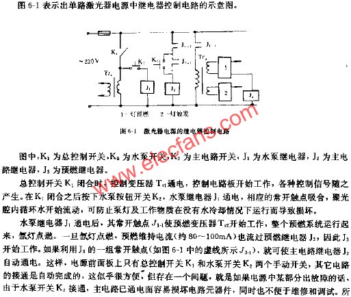 激光器電源的繼電器控制電路  m.sdkjxy.cn