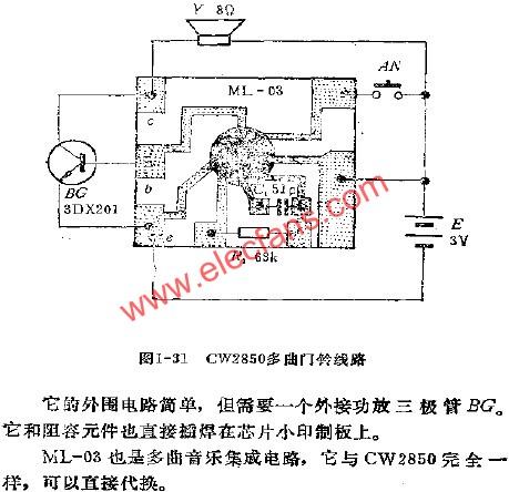 CW2850多曲門鈴線路 m.sdkjxy.cn
