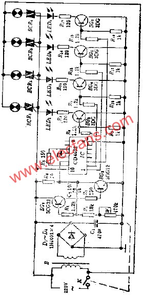 循環(huán)彩燈控制電路  m.sdkjxy.cn