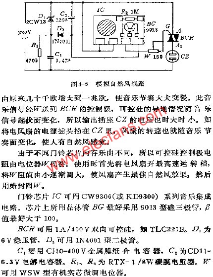 電風(fēng)扇模擬自然風(fēng)電路  m.sdkjxy.cn