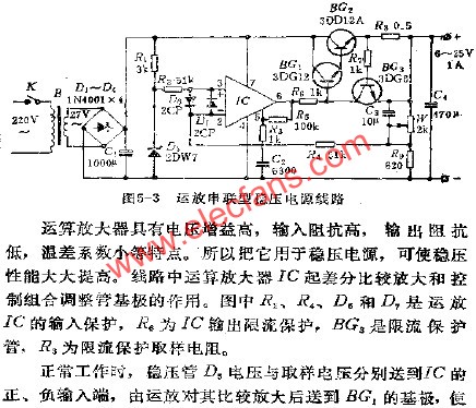 運(yùn)放串聯(lián)型穩(wěn)壓電源電路  m.sdkjxy.cn