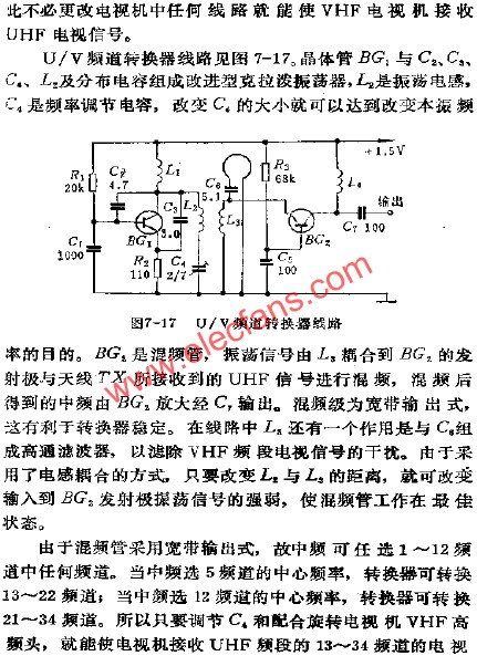 U/V頻道轉(zhuǎn)換器電路  m.sdkjxy.cn