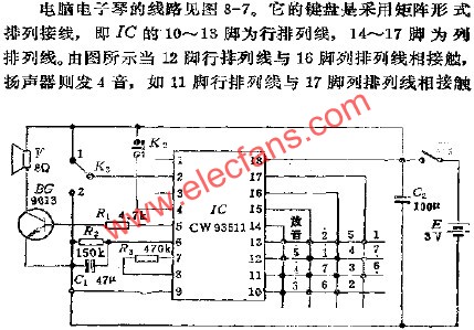 玩具電腦電子琴電路  m.sdkjxy.cn